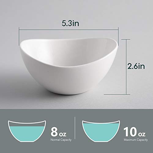 Samsle Porcelain Small Serving Bowls Set of 6 10 Ounce Dishwasher Safe Durable Ceramic White Bowls for Ice Cream Snacks and Appetizers - View 2 of 7