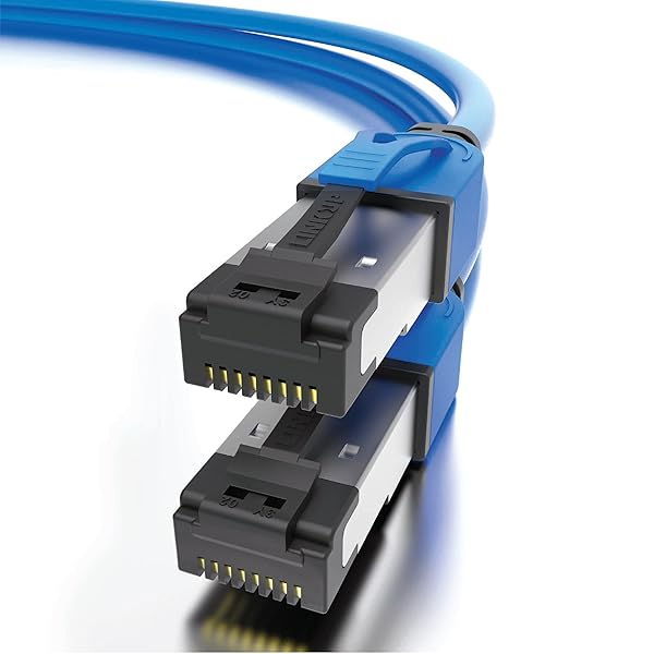 LINKUP LINKUP 40Gbps Cat8 Ethernet Patch Cable 5ft Double Shielded 2000MHz Future Proof Compatible with Cat7A Cat7 Cat6A 25G 10G 1G Network Blue - View 2 of 10