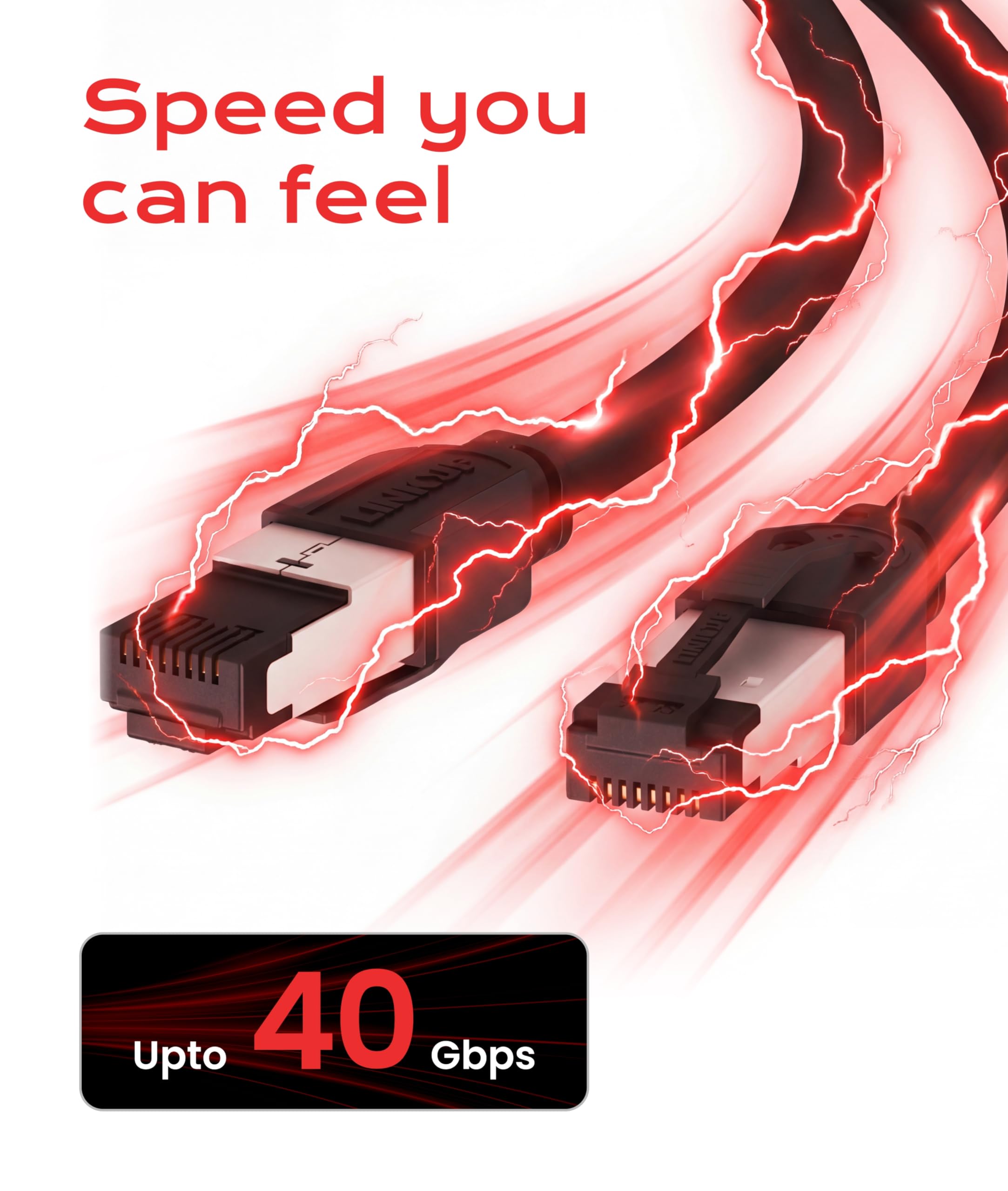 LINKUP 40Gbps Certified Cat8 Ethernet Patch Cable 5ft Double Shielded 2000MHz Future Proof Compatible with Cat7A Cat7 Cat6A Black - View 8 of 9