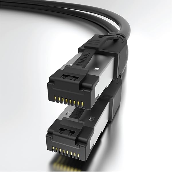 LINKUP LINKUP 40Gbps Cat8 Ethernet Patch Cable 15ft Double Shielded 2000MHz Future Proof Compatible with Cat7A Cat7 Cat6A 25G 10G 1G Network Black - View 2 of 10