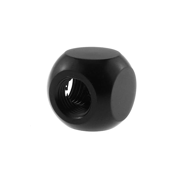 ZRM&E "ZRM&E Black 3-Way Ball Fitting for Computer Water Cooling - G1/4" T Type with 3 Internal Thread Holes"
