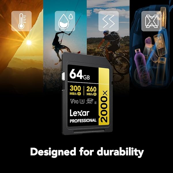 Lexar Lexar 64GB Professional 2000x SDXC Card: UHS-II, 300MB/s for DSLR & 8K Video - View 6 of 9