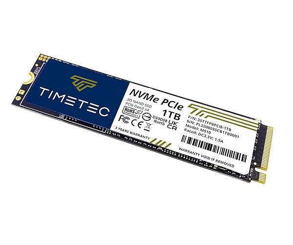 Timetec Timetec 1TB NVMe SSD M.2 2280 - High-Speed 2000/1600 MB/s for PC & Laptop Upgrade - View 4 of 11