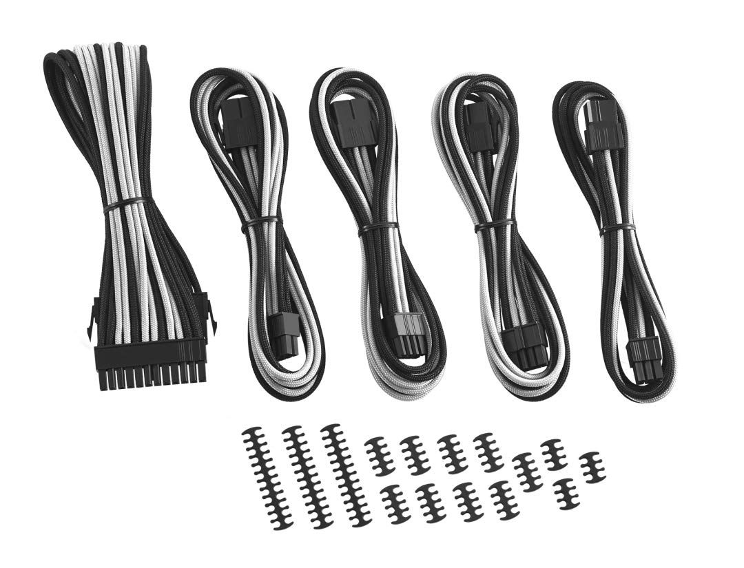 CableMod CableMod 8+8 Series Classic ModMesh Sleeved Cable Extension Kit Black and White - View 3 of 9
