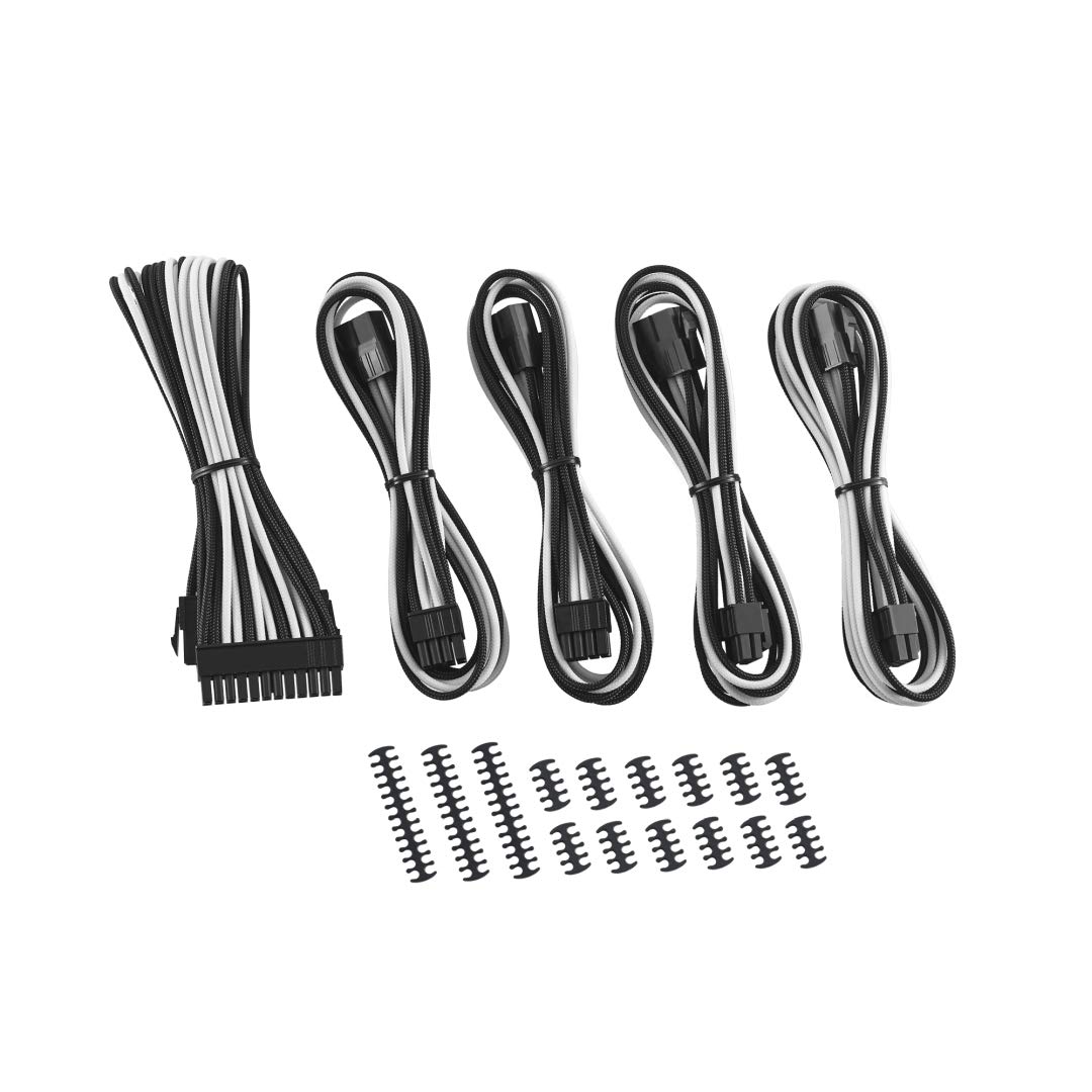 CableMod CableMod 8+8 Series Classic ModMesh Sleeved Cable Extension Kit Black and White