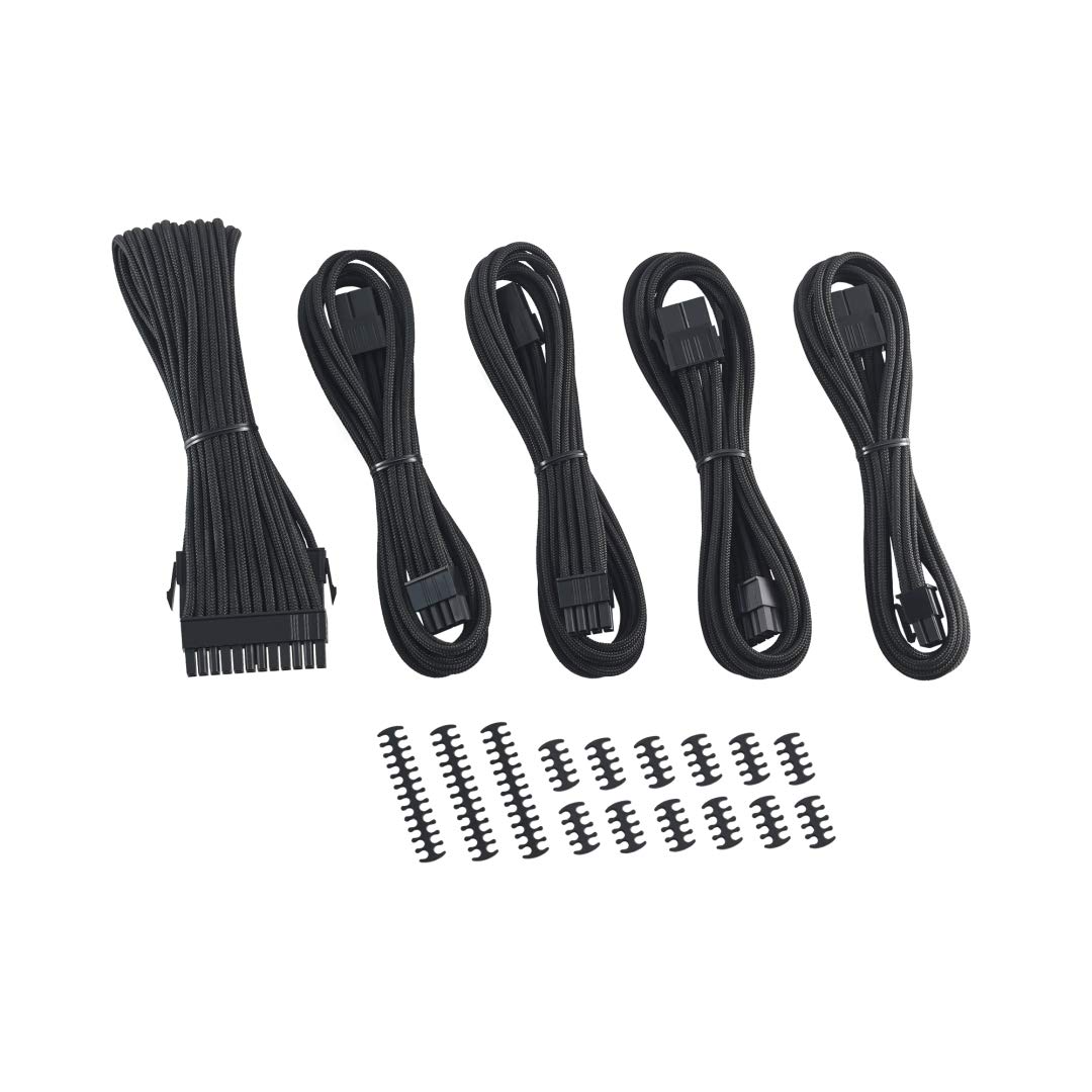 CableMod CableMod 8+8 Series Classic ModFlex Sleeved Cable Extension Kit Black for Enhanced PC Aesthetics and Performance
