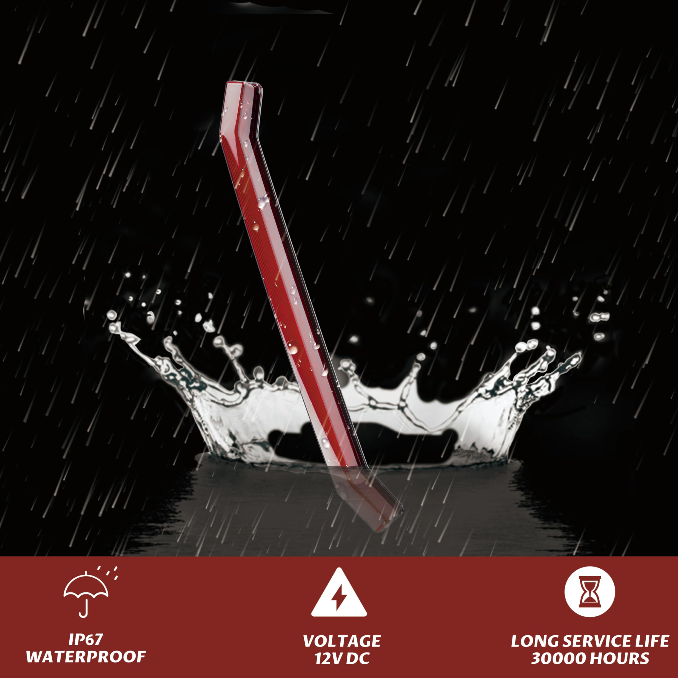 SAUTVS SAUTVS UTV Center Tail Light Replacement for Polaris RZR XP 1000 & Sportsman 1000 (2019-2023) - OEM Red Accent Lamp - View 3 of 8