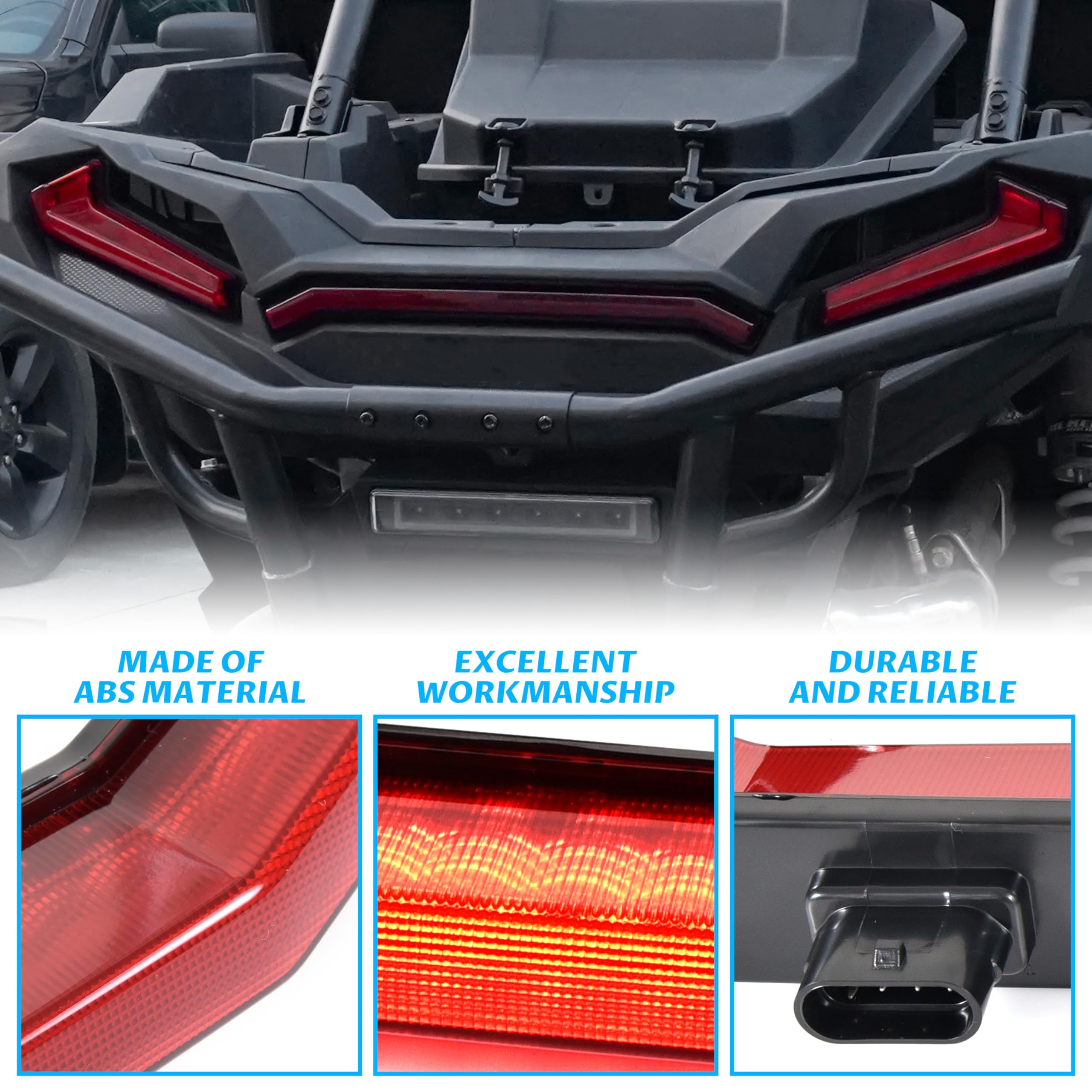 SAUTVS SAUTVS UTV Center Tail Light Replacement for Polaris RZR XP 1000 & Sportsman 1000 (2019-2023) - OEM Red Accent Lamp - View 4 of 8
