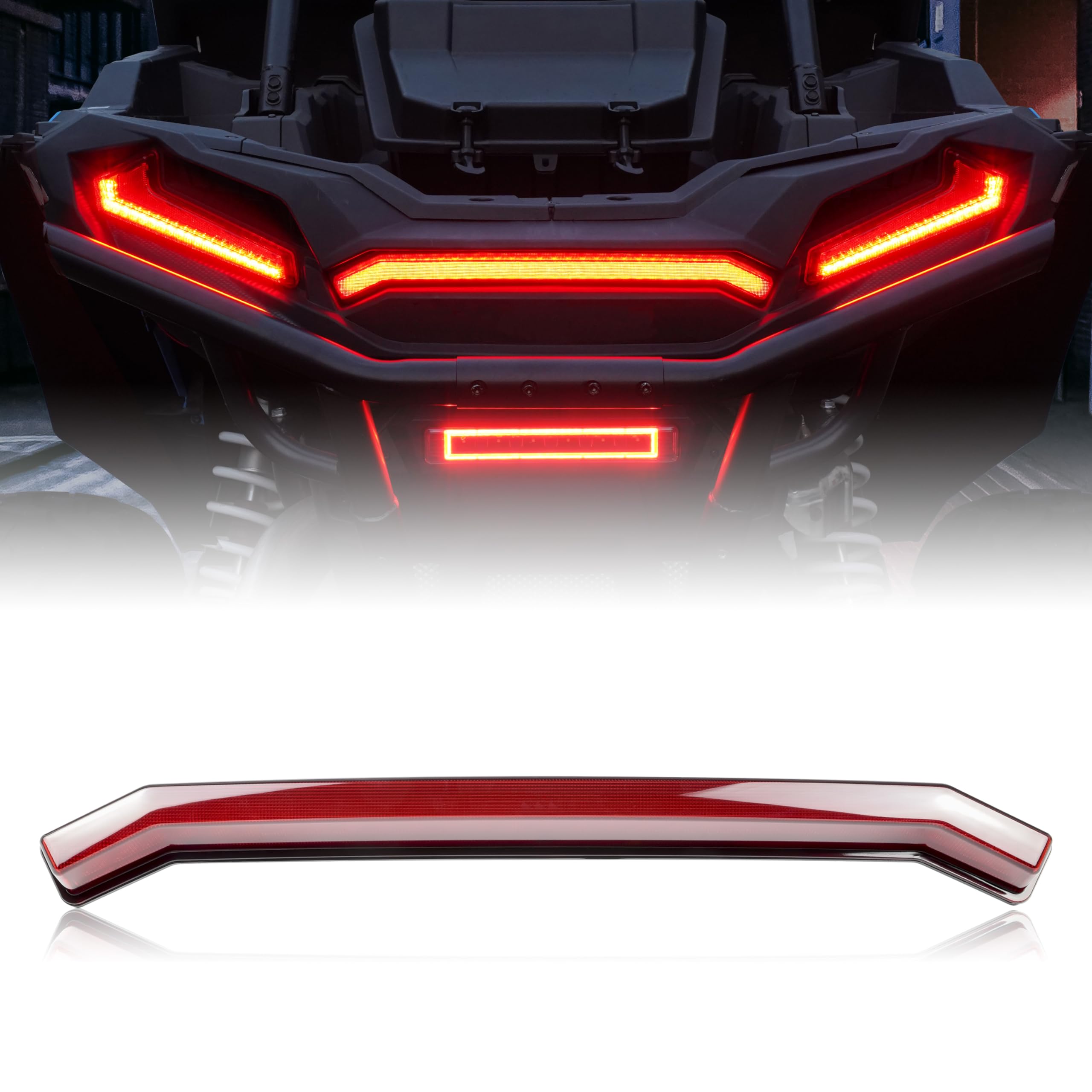 SAUTVS UTV Center Tail Light Replacement for Polaris RZR XP 1000 & Sportsman 1000 (2019-2023) - OEM Red Accent Lamp
