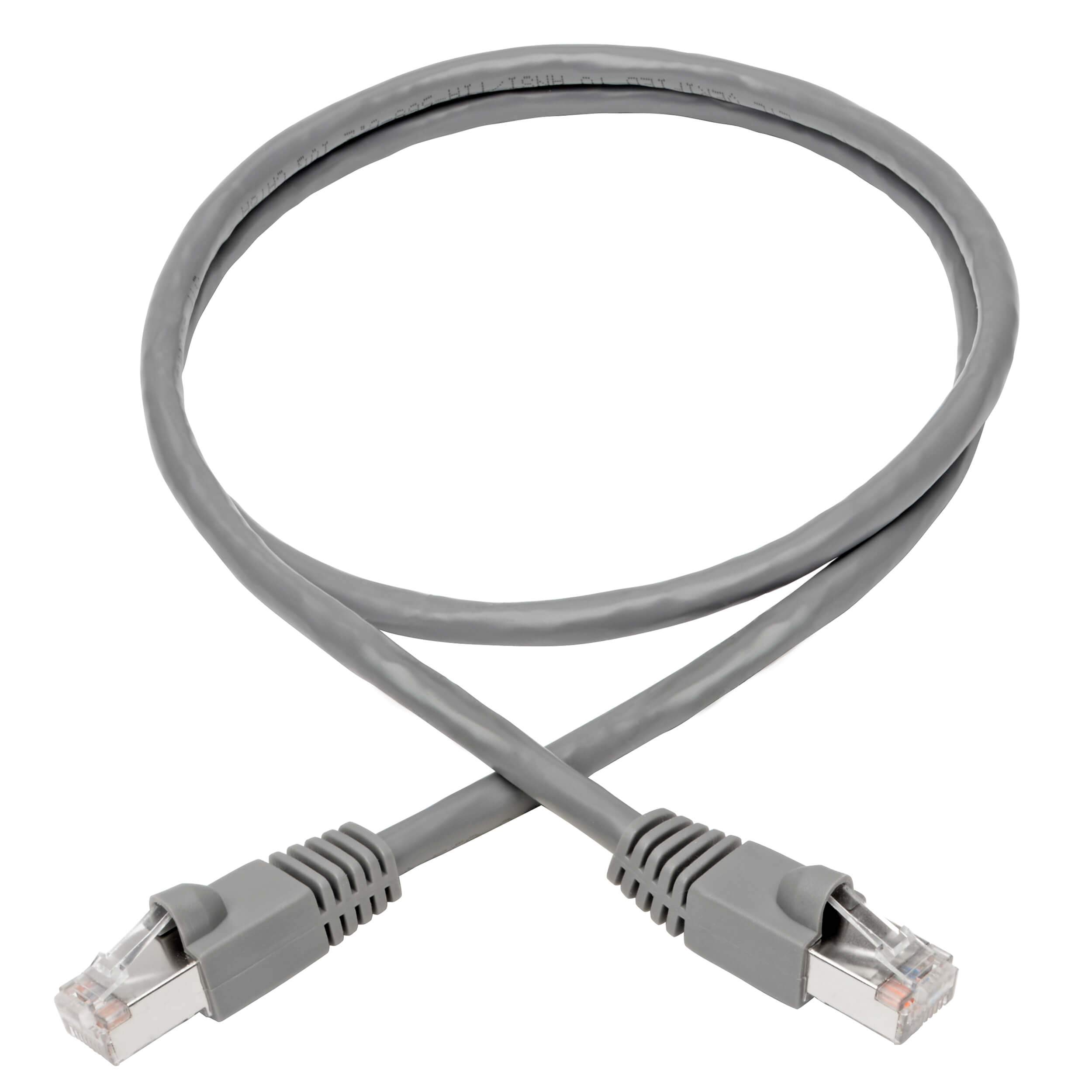 Tripp Lite Cat6a 10G Ethernet Cable 6ft - Snagless STP Network Patch Cable (RJ45) with Warranty - Gray N262-006-GY