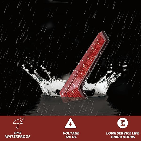 SAUTVS SAUTVS UTV Tail Lights for Polaris RZR XP 1000/Turbo & Sportsman 2018-2023 - Red LED Rear Lamps (2PCS) Accessories - View 5 of 10