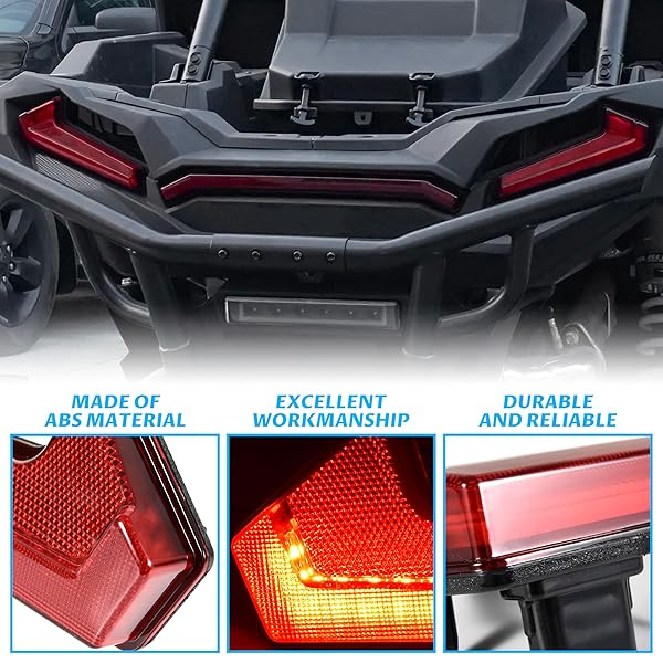 SAUTVS SAUTVS UTV Tail Lights for Polaris RZR XP 1000/Turbo & Sportsman 2018-2023 - Red LED Rear Lamps (2PCS) Accessories - View 6 of 10