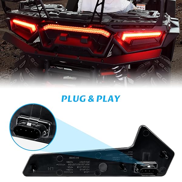 SAUTVS SAUTVS UTV Tail Lights for Polaris RZR XP 1000/Turbo & Sportsman 2018-2023 - Red LED Rear Lamps (2PCS) Accessories - View 7 of 10