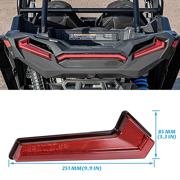 SAUTVS SAUTVS UTV Tail Lights for Polaris RZR XP 1000/Turbo & Sportsman 2018-2023 - Red LED Rear Lamps (2PCS) Accessories - View 9 of 10