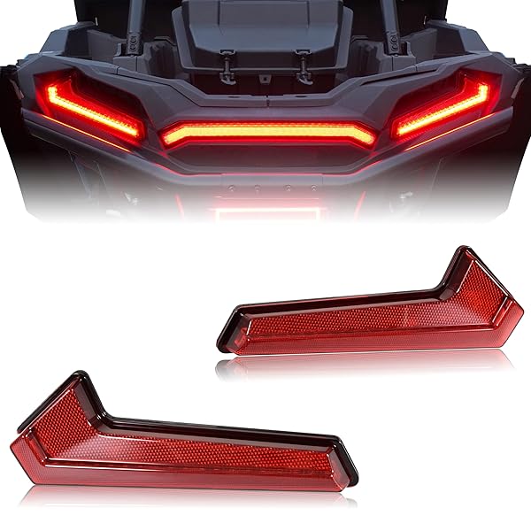 SAUTVS SAUTVS UTV Tail Lights for Polaris RZR XP 1000/Turbo & Sportsman 2018-2023 - Red LED Rear Lamps (2PCS) Accessories - View 3 of 10