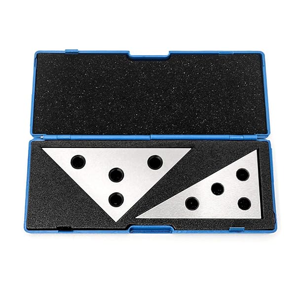 QWORK QWORK Solid Angle Plate Set: Precision 30-60-90 & 45-45-90 Degree Triangle Blocks for Machinist Measurement