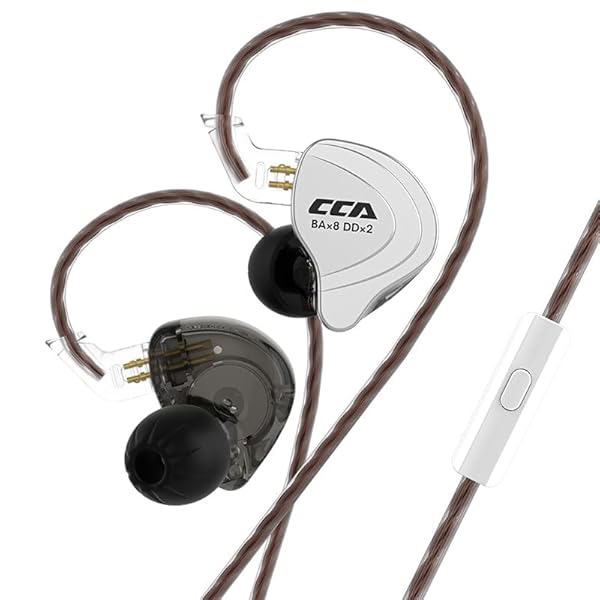 CCA CCA C10 in Ear Monitor Headphones 10 Hybrid Drivers Wired Earbud 4BA 1DD HiFi IEM Earphones Stereo Noise Isolating Earphone with Detachable Cable for Musicians Singers Studio Audiophiles Dj PC - View 4 of 10