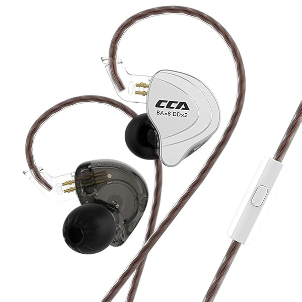 CCA CCA C10 in Ear Monitor Headphones 10 Hybrid Drivers Wired Earbud 4BA 1DD HiFi IEM Earphones Stereo Noise Isolating Earphone with Detachable Cable for Musicians Singers Studio Audiophiles Dj PC - View 3 of 10