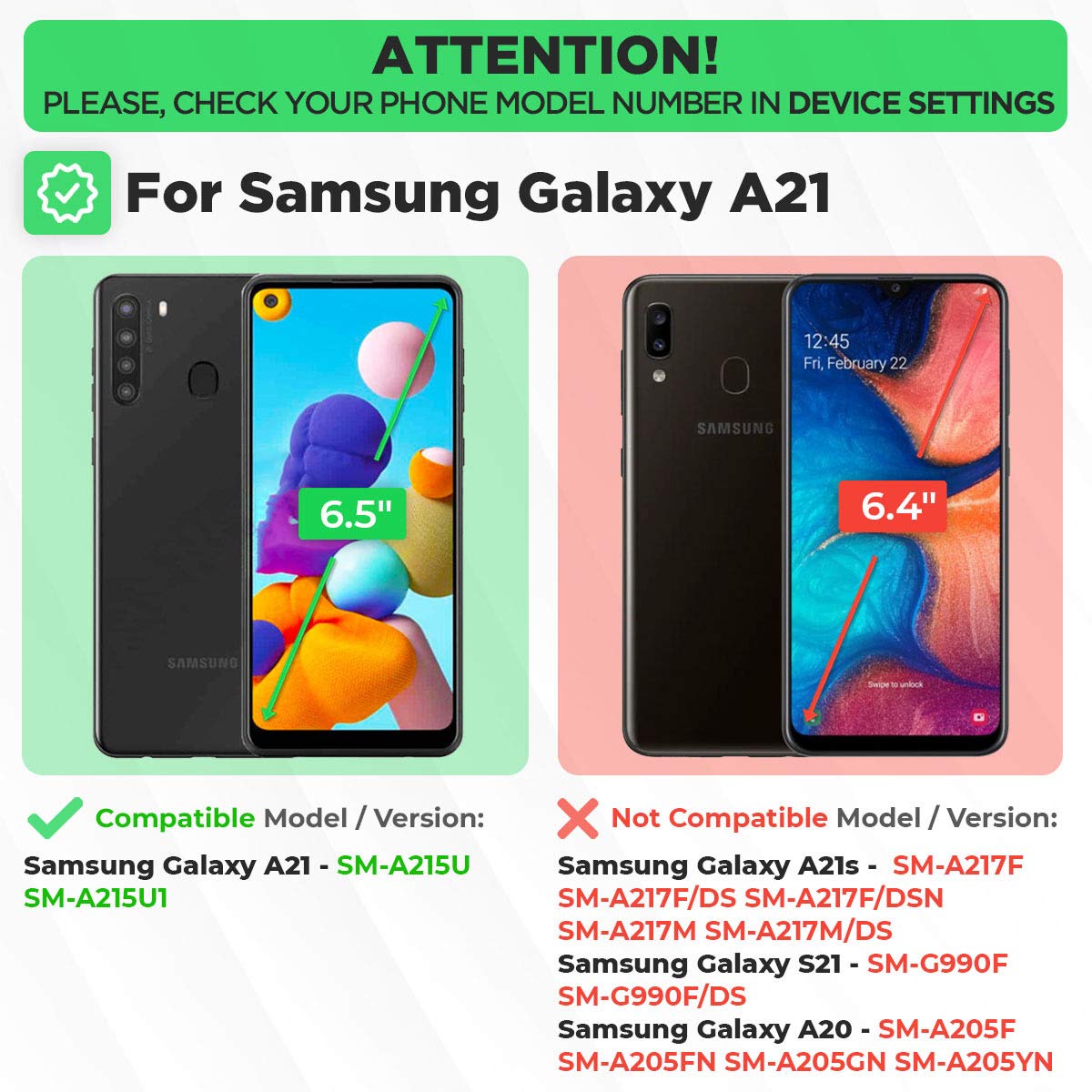 Samsung Galaxy A21 Case with Belt Clip Holster and Kickstand Black Cover - View 2 of 6