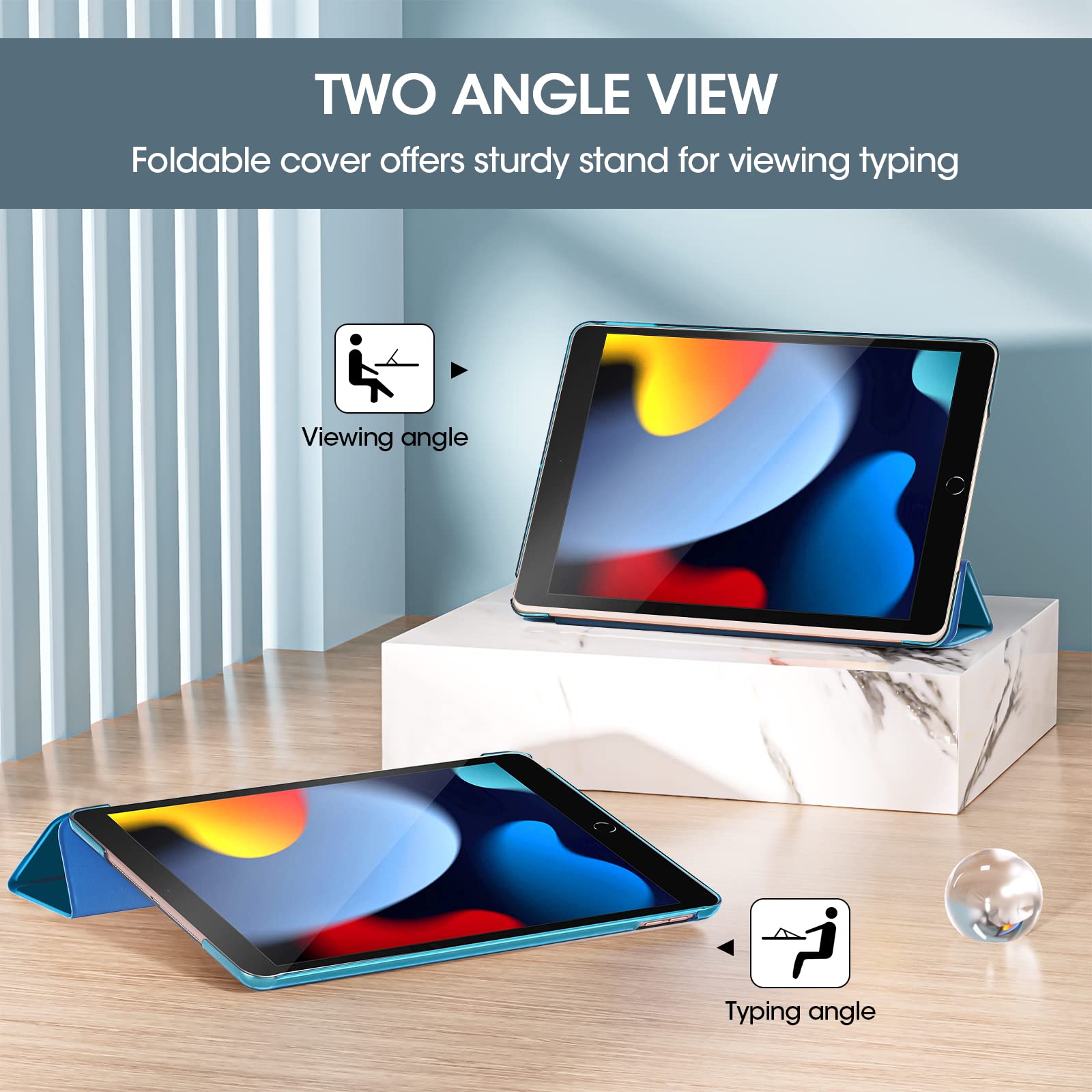 ProCase ProCase iPad 10.2 Case for 9th 8th 7th Generation Slim Hard Back Smart Cover Lightblue - View 5 of 7