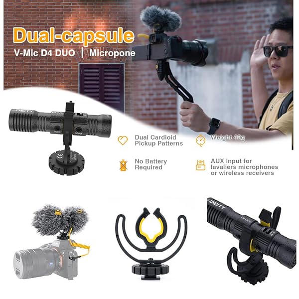 Deity Deity V-Mic D4 Duo: Best Dual Mono/Stereo Video Microphone for Vlogs & Interviews - View 2 of 8
