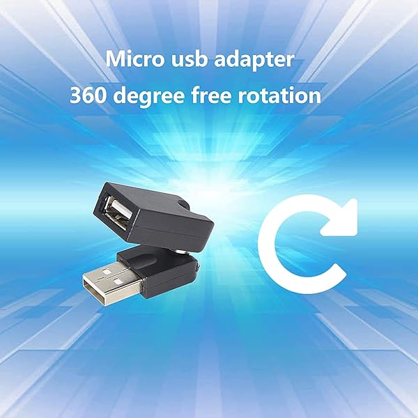 GELRHONR GELRHONR Swivel USB Adapter, Rotatable USB 2.0 Type A Male to Type A Female Extension Connector 360 Degree Rotation Adjustable Right Angle Extension Adapter Converter(Black- 2 Pack) - View 5 of 9