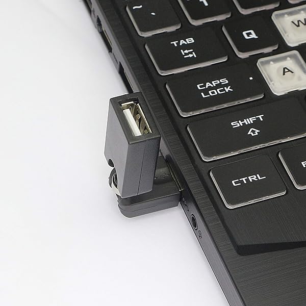 GELRHONR GELRHONR Swivel USB Adapter, Rotatable USB 2.0 Type A Male to Type A Female Extension Connector 360 Degree Rotation Adjustable Right Angle Extension Adapter Converter(Black- 2 Pack) - View 7 of 9