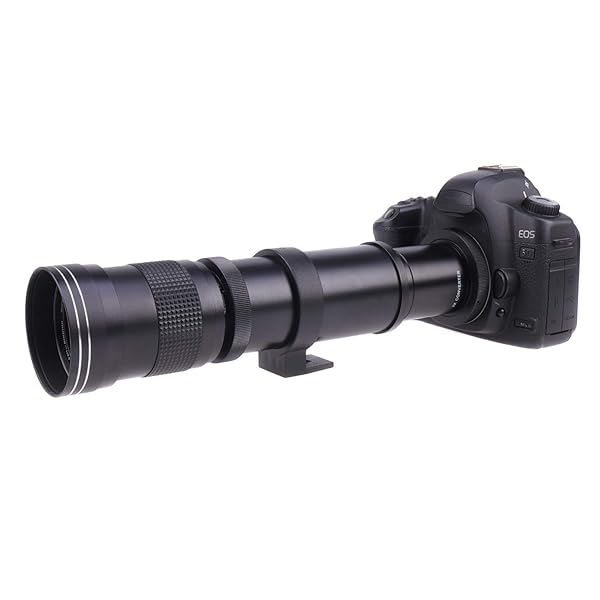 foto4easy Foto4easy 420-800mm F/8.3-16 Telephoto Zoom Lens with 2 X Teleconverter Lens and T2/T to EOS EF Mount Adapter for Canon EOS Rebel T1i T6 T6i T7i 5D 5DII 5DIII 6D 7D 7DII 70D 77D1200D 1300D Cameras - View 2 of 8