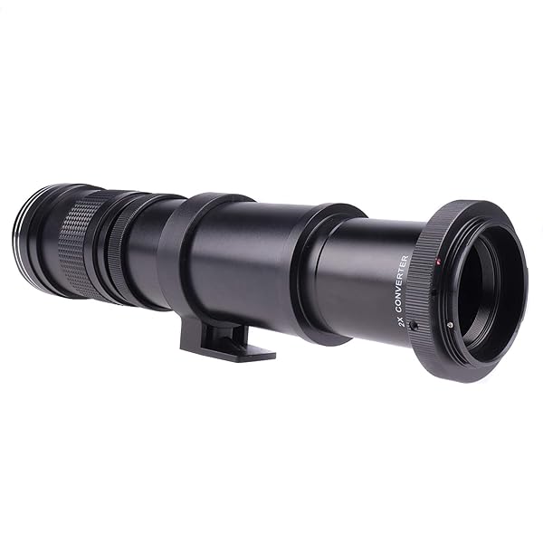 foto4easy Foto4easy 420-800mm F/8.3-16 Telephoto Zoom Lens with 2 X Teleconverter Lens and T2/T to EOS EF Mount Adapter for Canon EOS Rebel T1i T6 T6i T7i 5D 5DII 5DIII 6D 7D 7DII 70D 77D1200D 1300D Cameras - View 6 of 8