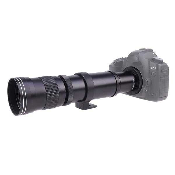 foto4easy Foto4easy 420-800mm F/8.3-16 Telephoto Zoom Lens with 2 X Teleconverter Lens and T2/T to EOS EF Mount Adapter for Canon EOS Rebel T1i T6 T6i T7i 5D 5DII 5DIII 6D 7D 7DII 70D 77D1200D 1300D Cameras - View 8 of 8