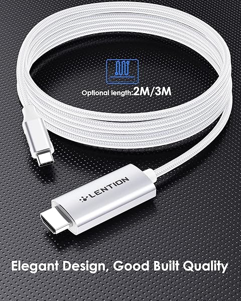 LENTION LENTION 10FT USB C to HDMI 2.0 Cable 4K 60Hz Compatible with MacBook Pro iPad Pro Surface Dell and More - View 8 of 8