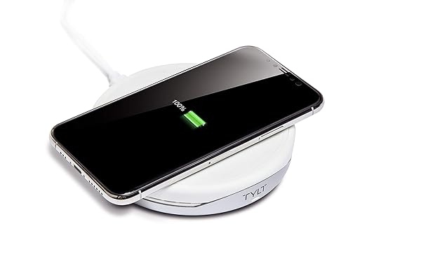 TYLT TYLT Crest Round Wireless Charger - Fast 10W QI Certified Pad for iPhones, Samsung & More | Universal Compatibility - View 8 of 9