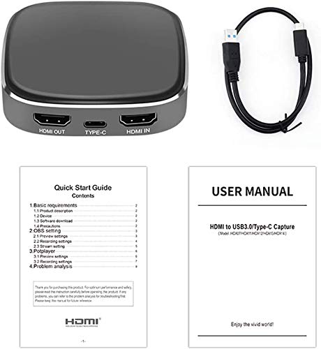 KuWFi KuWFi 4K Video Capture Card 1080P 60FPS HDMI to USB C for PS4 PC OBS Camera Streaming - View 8 of 9