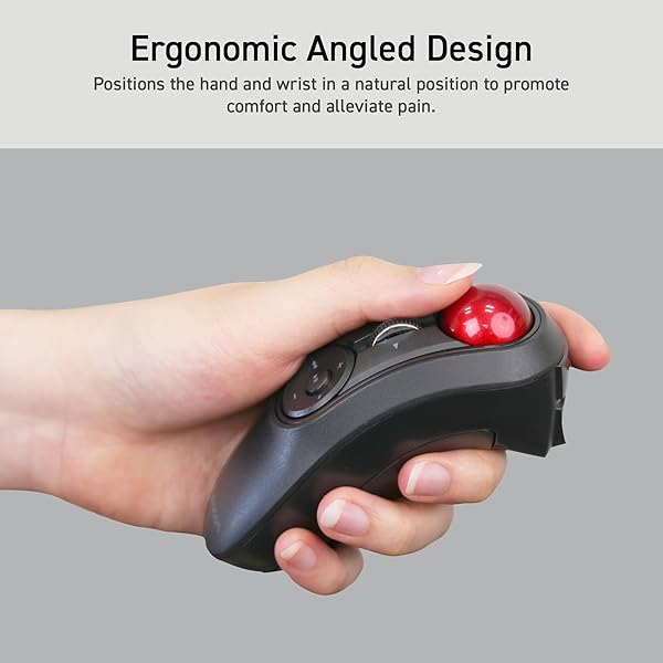 ELECOM ELECOM Handheld Bluetooth Trackball Mouse with 10 Buttons and Precision Optical Sensor for Left and Right Handed Users - View 3 of 10