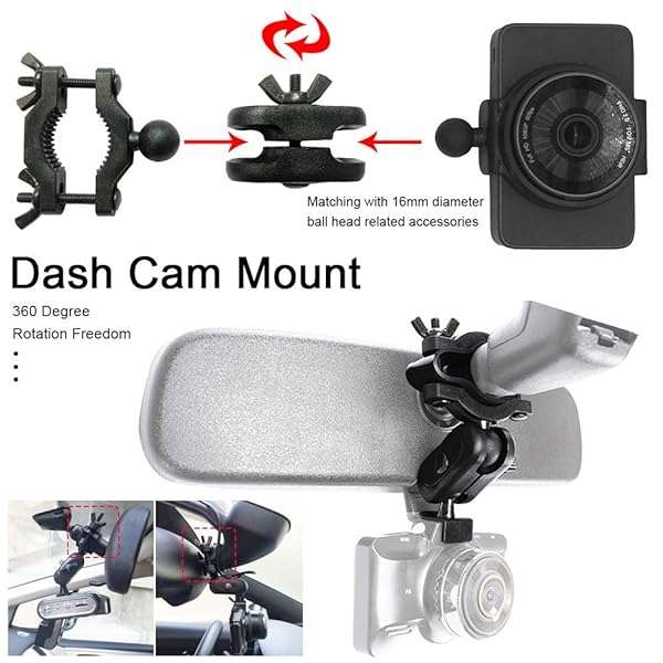 CALIDAKA CALIDAKA Universal Dash Cam Mount: Secure Car Interior Holder for Safe Driving - View 6 of 10