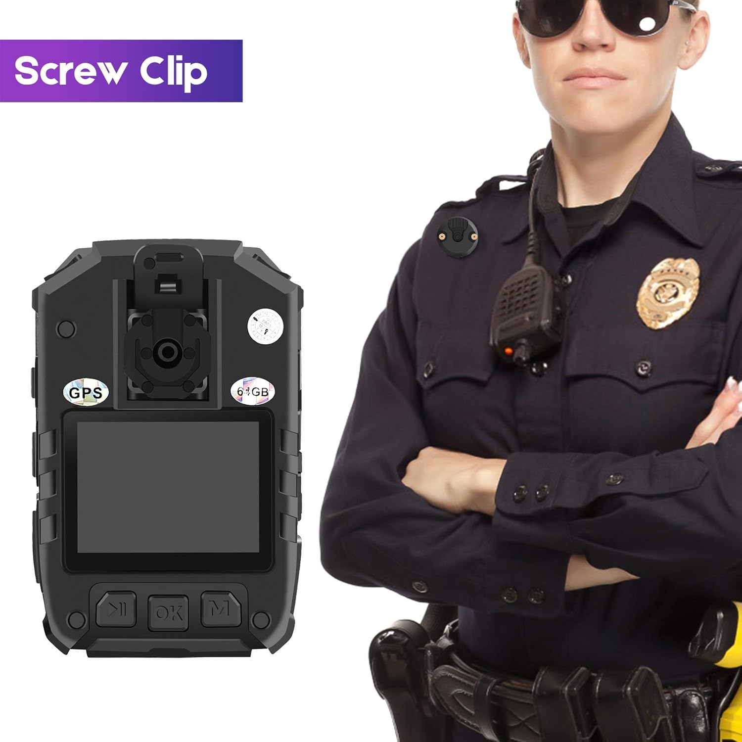 MM CAMMPRO CammPro Body Worn Camera Accessories Bundle Kit for I826 with Screw Clip Car Charger Suction Cup Mount and Shoulder Clip - View 4 of 5