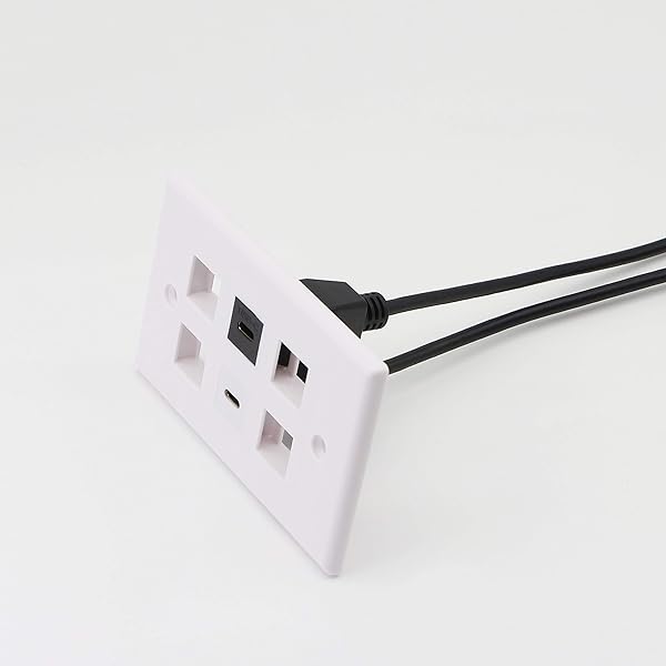 GELRHONR USB C Keystone Jack Cable,Type-c Male to Female Panel Mount Insert Adapter USB-C Pigtail Extention Keystone-to-Cable Convertor USB 3.1 Type C Extension Cable for Wall Socket Face Plate (Black) - View 8 of 9
