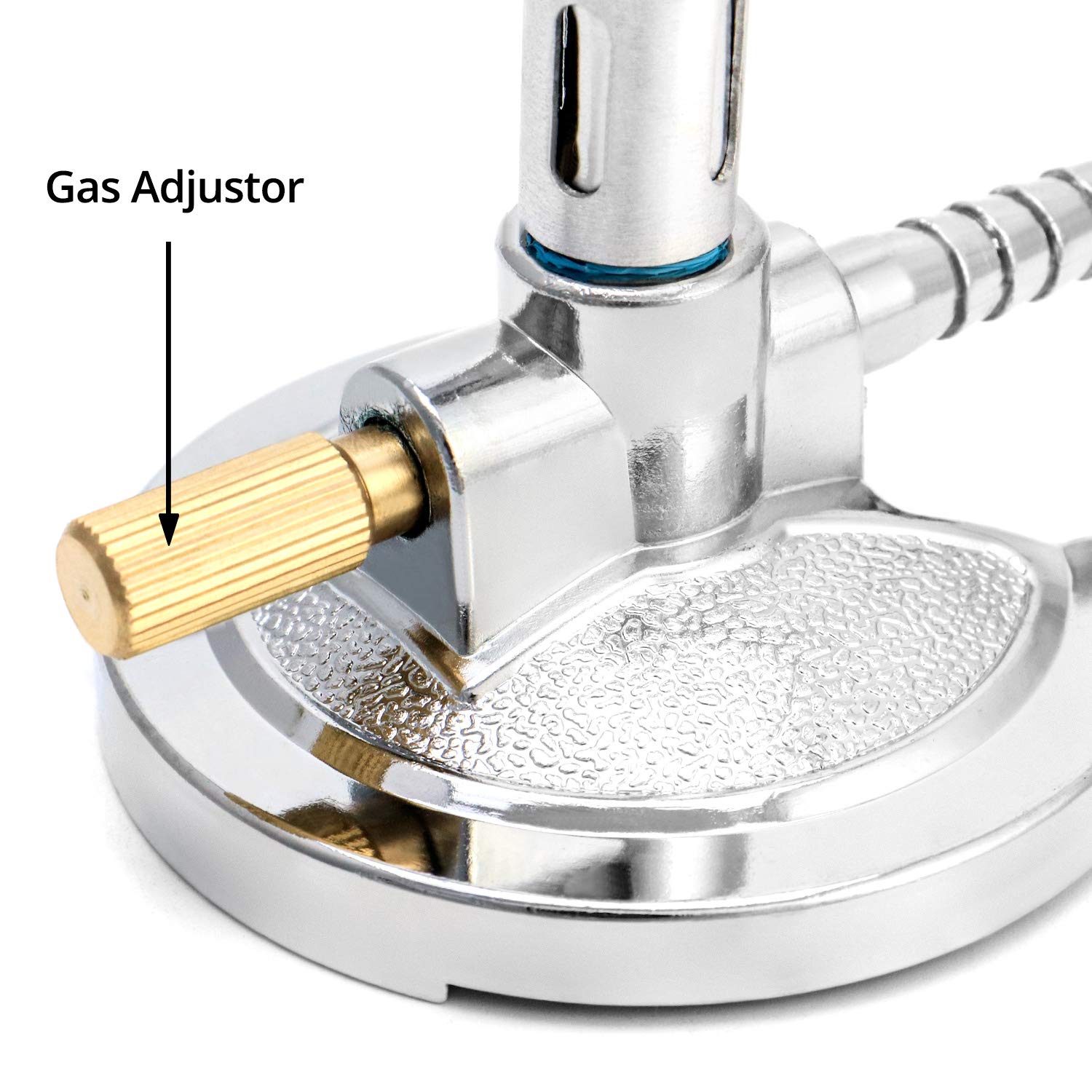 QWORK QWORK Lab Bunsen Burner with Flame Stabilizer and Gas Regulator, Threaded Needle Valve, for Lab Heating and Propane and Natural Gas, Heating Tool - View 4 of 6