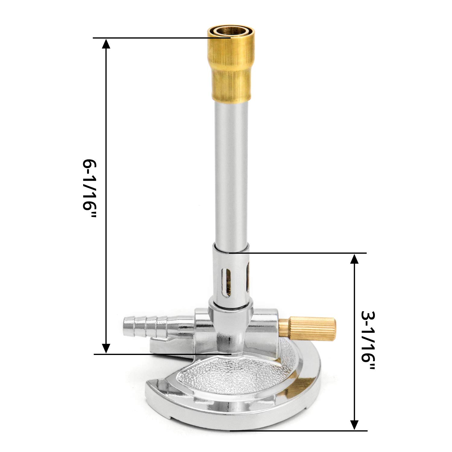 QWORK QWORK Lab Bunsen Burner with Flame Stabilizer and Gas Regulator, Threaded Needle Valve, for Lab Heating and Propane and Natural Gas, Heating Tool - View 6 of 6