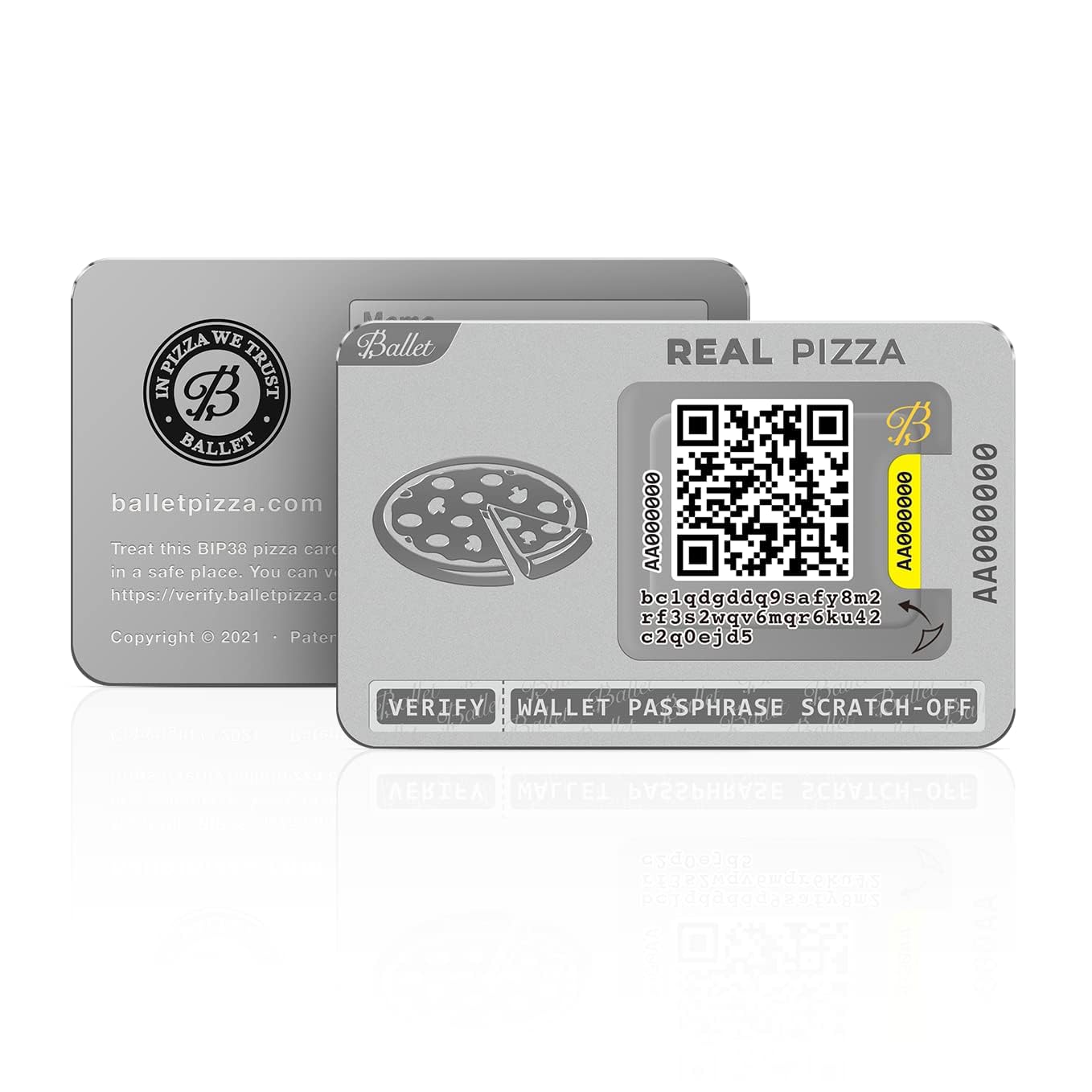 Ballet 2-Pack REAL Pizza Easy Crypto Cold Storage Nondescript Hardware Wallet for Bitcoin Ethereum XRP Litecoin and 200+ Cryptocurrencies - View 2 of 8