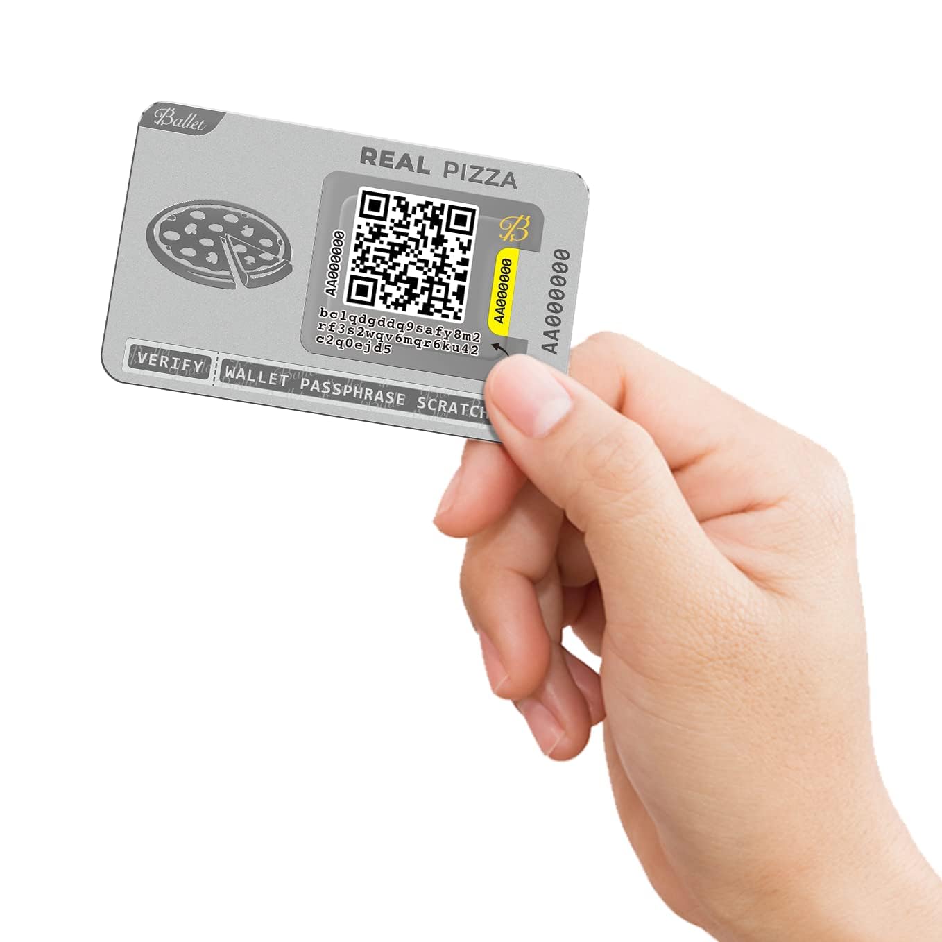 Ballet 2-Pack REAL Pizza Easy Crypto Cold Storage Nondescript Hardware Wallet for Bitcoin Ethereum XRP Litecoin and 200+ Cryptocurrencies - View 4 of 8