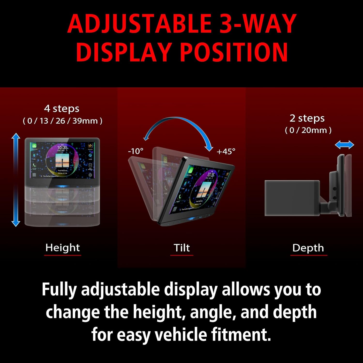 JVC JVC KW-Z1000W Bluetooth Car Stereo Receiver with USB Port 10.1" Floating Touchscreen HD Display, AM FM Radio - MP3 Player - Double DIN - Waze-Ready - View 8 of 8