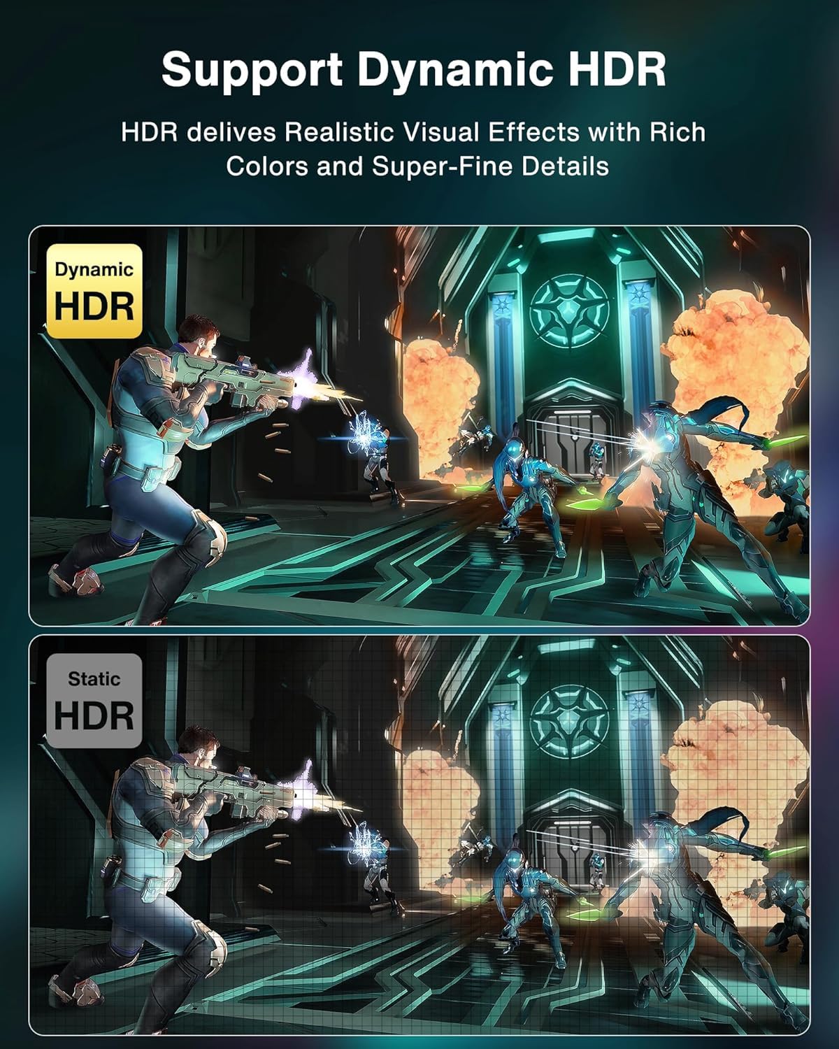 IVANKY IVANKY DisplayPort Cable 1.4, 8K DP Cable 15ft [8K@60Hz, 4K@144Hz, 1080P@240Hz], Support HBR3, 32.4Gbps, HDCP 2.2, HDR, Compatible for Gaming - View 3 of 6