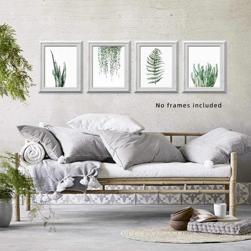 A ART·ZONE Botanical Prints Poster Wall Decor for Living Room, Plant Painting 8x10 Poster Canvas Prints Unframed Set of 4, Leaf Wall Art Plant Prints - View 3 of 7