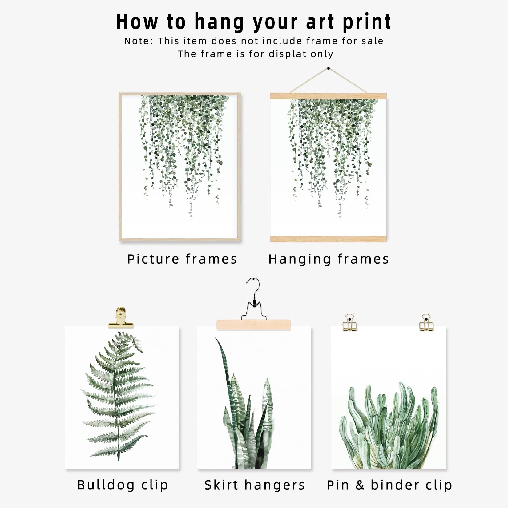 A ART·ZONE Botanical Prints Poster Wall Decor for Living Room, Plant Painting 8x10 Poster Canvas Prints Unframed Set of 4, Leaf Wall Art Plant Prints - View 6 of 7
