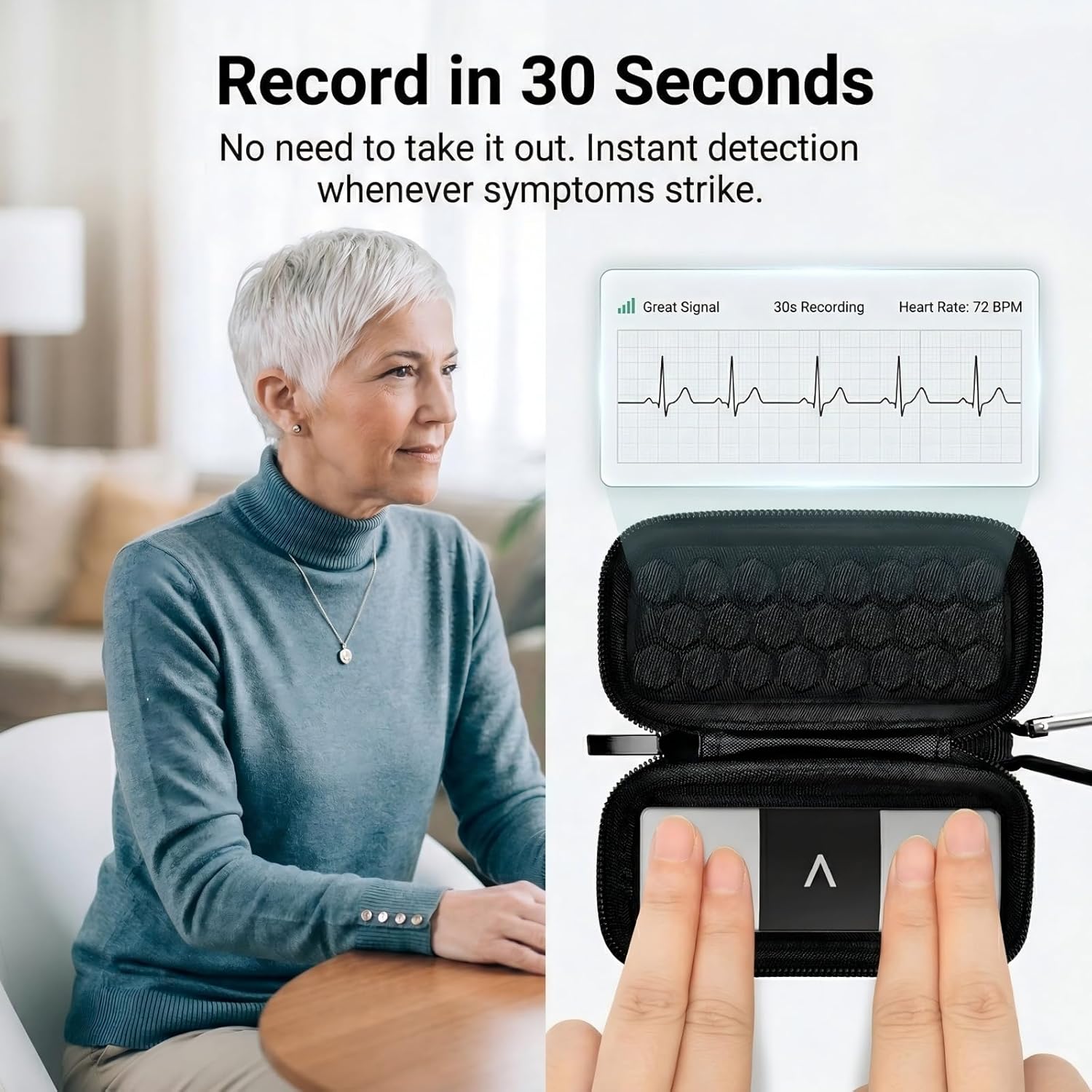 Comecase Case Compatible with KardiaMobile 6-Lead for 1-Lead for KardiaMobile 6L Max Personal EKG Monitor, Heart Rate Moitor Storage Holder (Bag Only) - View 6 of 8