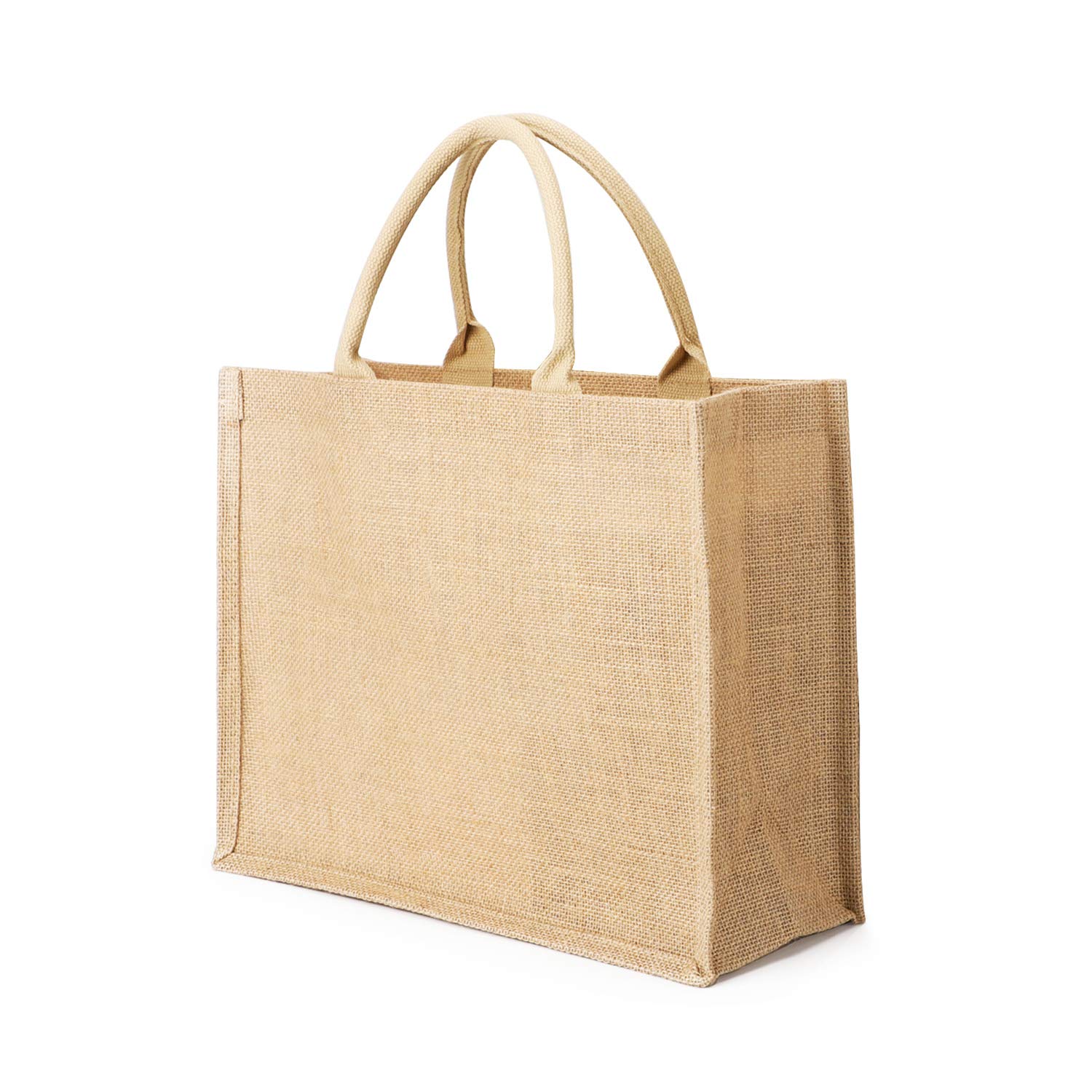 Segarty Jute Tote Bags, 1 Pack Small Burlap Jute Reusable Canvas Gift Favors Bag with Handles Blank Tote Bulk for Bridesmaid Wedding, Women Grocery