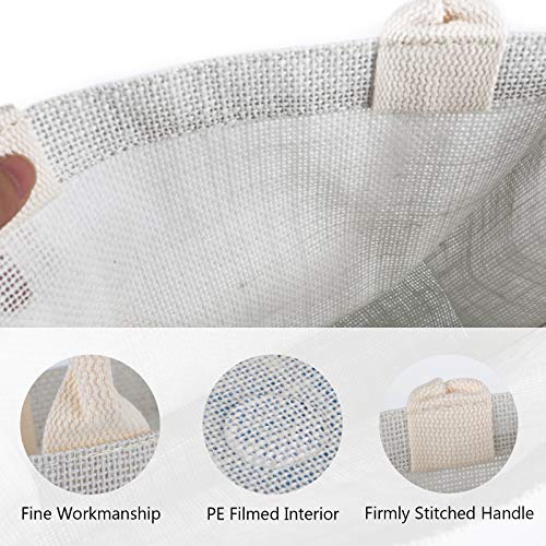 Segarty Segarty 6 Pack Small White Burlap Jute Tote Bags Reusable Canvas Gift Favors with Handles for Weddings Shopping Bachelorette Beach Trips - View 6 of 8