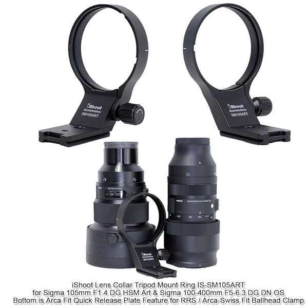 iShoot iShoot 82mm Metal Tripod Mount Ring for Sigma 105mm & 100-400mm Lenses - Arca-Swiss Quick Release Support - View 3 of 10