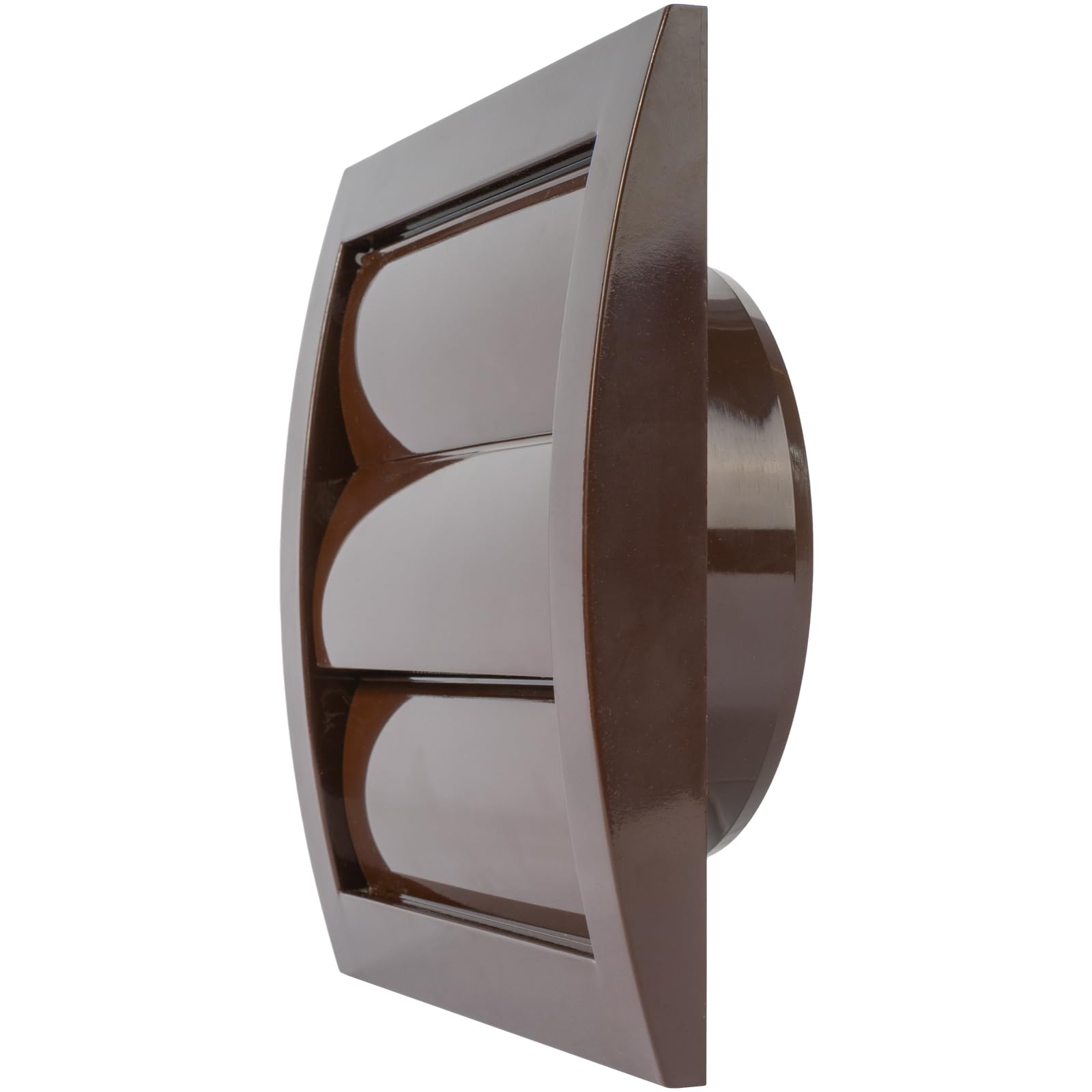 Vent Systems Vent Systems 4'' Inch Brown Air Vent Cover, Dryer Vents and Bathroom Exhaust Vent Pipe, Louvered Outdoor Dryer Vent Cover Opening Flap Vent, Keeps - View 9 of 9